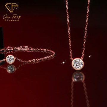 【CF鑽飾】項鍊 莫桑鑽《感知泡泡》鑽石項墜 情人禮物 生日送禮 飾品 求婚 告白