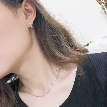 An:sr—『925純銀 U型橢圓耳環』純銀 抗過敏 百搭 日常 U型 橢圓形 圈圈 耳環A0066