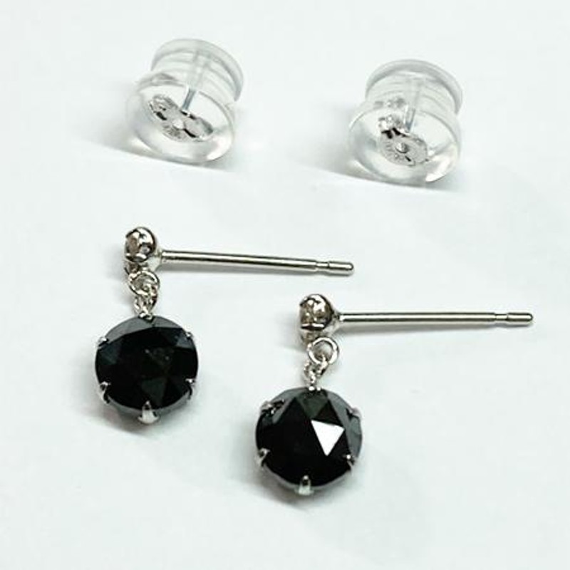 PT900ブラックダイヤモンドピアス(ブラタイプ ダイヤ入り) 1.00ct