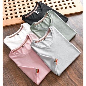 奢級牛貨 涼感冰離子纖維 夏季外貿男士吸汗透氣休閑圓領短袖T恤