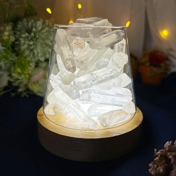 【MU工坊】白水晶條擴香石夜燈/水晶擴香燈/碎石/室內香薰/淨化