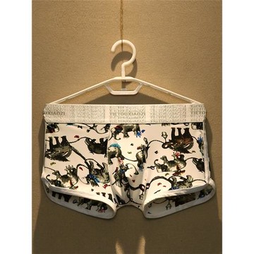 3條冰絲男士內褲夏季薄款印花平角褲青年抗菌內襠透氣四角短褲頭