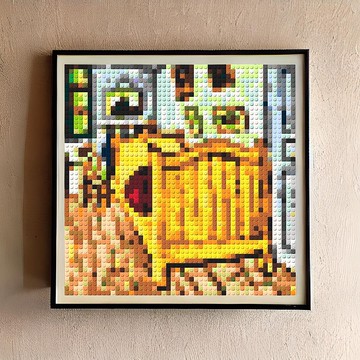 【裝飾】積木掛畫 亞爾的臥室 梵谷 相框 客製 插畫 傢俱