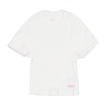 alexanderwang 白色羅紋平紋針織短版 T 恤