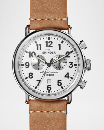 Men's The Runwell Chronograph Leather-Strap Watch, 47mm