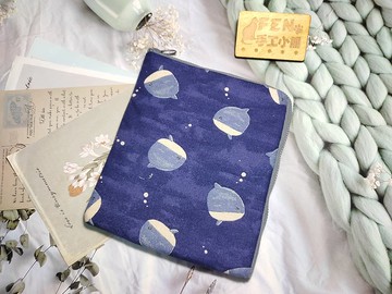 海洋系列-日本厚棉布萌萌翻車魚L型拉鍊袋加鋪棉-電子書保護套
