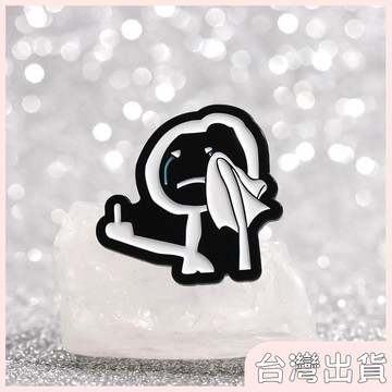 ✨臺灣出貨✨【飾飾如意】簡約搞怪鄙視豎中指小人造型胸針卡通趣味火柴人金屬徽章衣服配飾