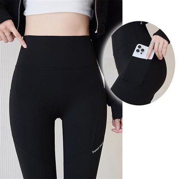 【巴黎精品】現貨+預購 高腰運動褲打底褲瑜珈褲運動鯊魚褲蜜桃臀褲修身顯瘦提臀褲-口袋款女褲子3色a1la12