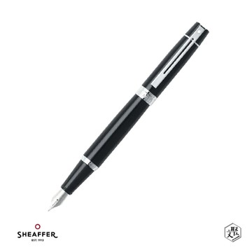 【SHEAFFER】300系列黑桿銀夾鋼筆-F尖(原廠正貨)免費刻字