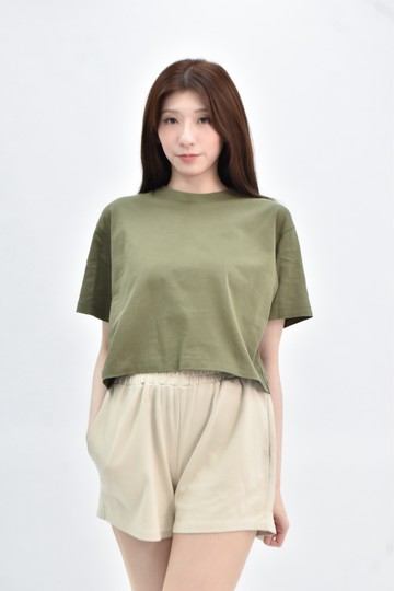 (M) uniqlo 棉質運動純棉綠色短袖上衣