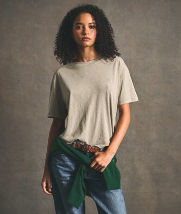 Superdry Women's Studios Crew T-shirt Beige Size: 4