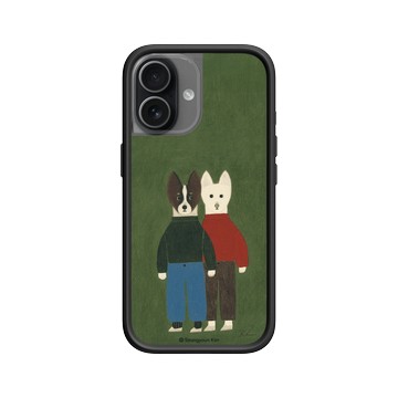 iPhone 17 Mod NX -邊框背蓋組合 (相機按鈕) 黑 - Seungyoun Kim - 紅綠狗狗朋友 Chamo & Mile