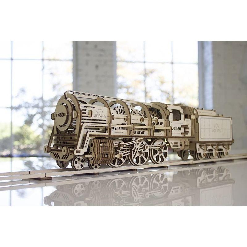 最低の価格 Ugears ユーギアス 460蒸気機関車 木製 ブロック おもちゃ 70012 木製 パズル 乗り物 接着剤不要 立体 機関車  ジグソーパズル