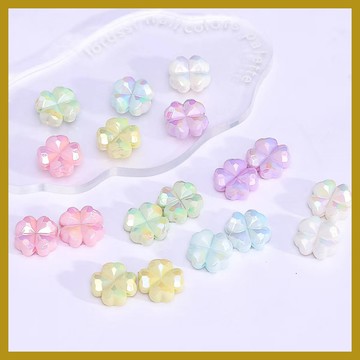 新款UV亞克力散珠 四葉草珠子 diy手作材料 手鏈項鏈飾品配件 串珠 串珠材料 串珠材料包 珠珠材料