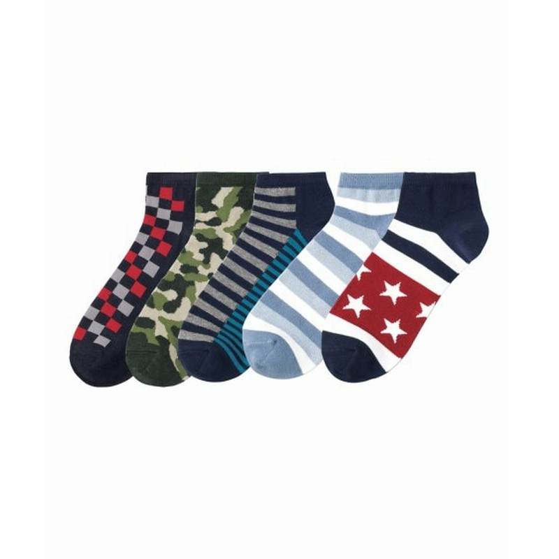 スニーカーにおすすめ デザインショートソックス5足組 メンズ靴下 Men S Socks 通販 Lineポイント最大get Lineショッピング