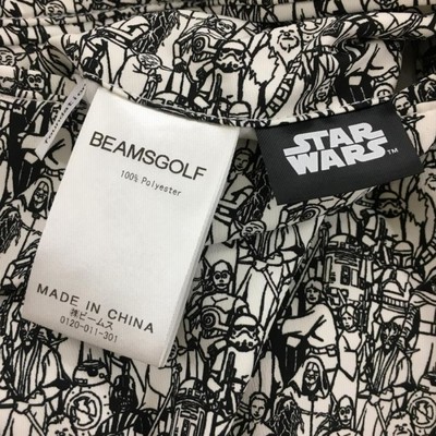 美品】ビームスゴルフ ハーフパンツ 白×黒 スターウォーズ 総柄