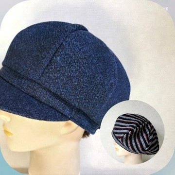 展現風格的帽子☆【訂製商品】光澤感素材♪蓬鬆柔軟．全蠶絲畫家帽～海軍藍