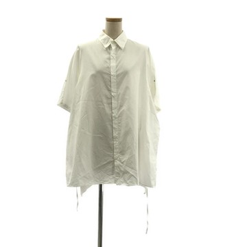 YOHJI YAMAMOTO +NOIR  2011春夏系列 | 不對稱鏤空袖開衩長版襯衫 | 2碼 | 白色 | 女裝