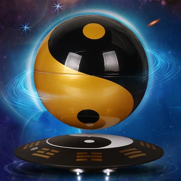 48H出貨！磁懸浮擺件八卦太極球3d立體發光-自-轉黑科技客廳辦公室桌面装飾品