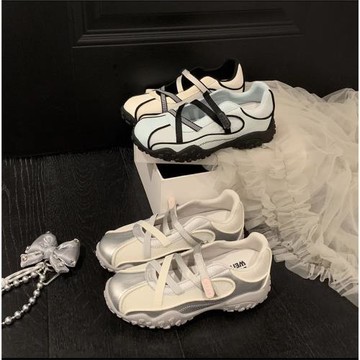 厚底增高小白鞋女2025春季新款鞋珍珠系帶蝴蝶結休閑鞋蕾絲網面潮