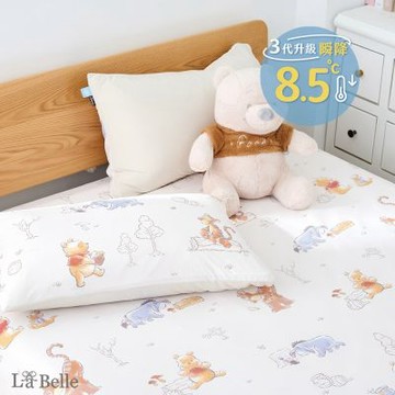 【Great Living格蕾寢飾】(超值組合)義大利La Belle Disney-維尼森林漫遊 ICECOOL眠綿冰加大涼感床包枕套組+舒柔水洗枕