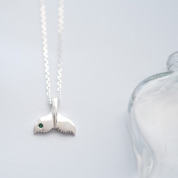 翡翠鯨尾項鍊925銀