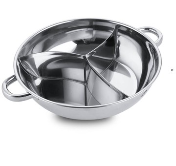 加厚三格火鍋盆鴛鴦火鍋鍋家用商用火鍋盆兩三味鍋三格鴛鴦鍋湯鍋 雙11全館免運