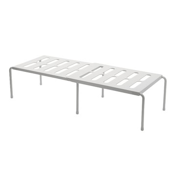 KOTI 廚房可伸縮分層置物架 ABS材質 網格濾水孔  白色  36~69 x 15 x 24cm  1個