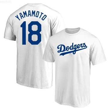 山本由伸 棒球聯盟 Dodgers mlb 美式水洗短袖上衣 t恤 短袖衣服 oversize 原宿風 美式復古上衣