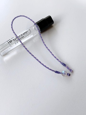 拉長石 紫羅蘭色*3+玫瑰粉 四股編 極細 蠟線 幸運繩 / 七彩石