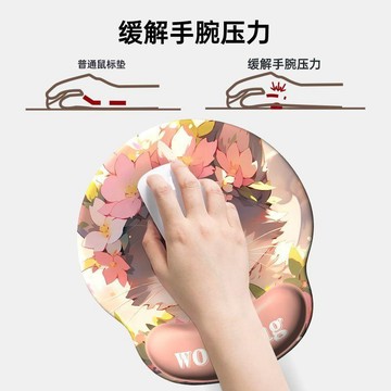 含稅價辦公貓咪鼠標護腕墊手腕託鍵盤手枕手託硅膠加厚辦公電腦滑鼠墊