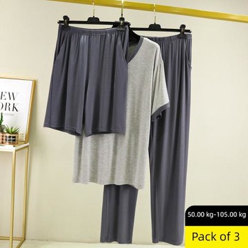 莫代爾V領短袖男士大碼寬松睡衣