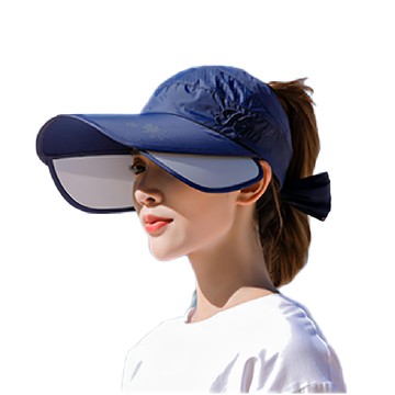 JAR嚴選 時尚運動可伸縮遮陽棒球太陽帽 多角度遮陽防曬 馬尾洞設計 潮流字母裝飾  均碼  藏青色  1個