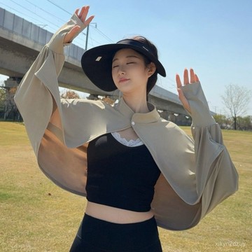 防曬披肩女夏季騎車開車防紫外線罩衫鬥篷透氣寬鬆長袖冰絲薄外套