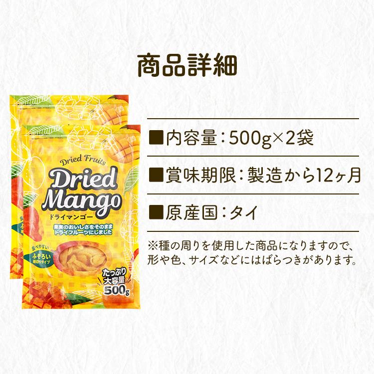 ドライマンゴー 1kg ドライフルーツ 送料無料 500g×2 マンゴー 業務 お徳用 まとめ買い 不揃い