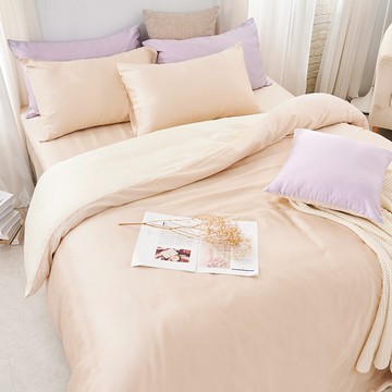 床包被套組(鋪棉兩用被套)-雙人加大/60支/ 萊賽爾天絲四件式 / 焙香歐蕾 台灣製