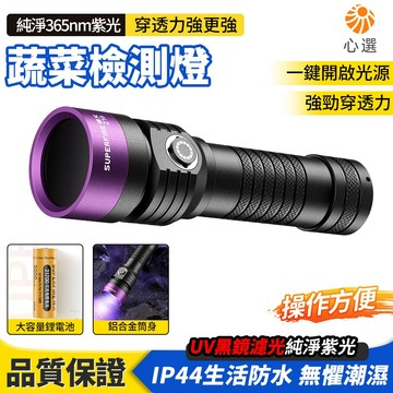 【HeartPick心選】多功能檢測紫光燈 365nm 黑鏡紫光手電筒 紫外線手電筒 蔬菜/貓蘚/驗鈔/古玩鑑定 探測燈