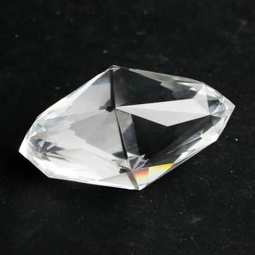 如鴻原石天然白水晶108面雙尖柱擺件把玩手把件手握石頭