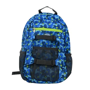 HUGGER 兒童登山背包 輕量透氣設計 雙側實用網袋  24 x 14 x 37cm  迷彩藍