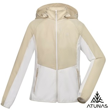【ATUNAS 歐都納】女款精彩隨行外套A2GA2516W米卡/白/輕薄透氣/防曬抗風/連帽風衣