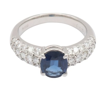 JEWELRY 無品牌珠寶 藍寶石 鑽石 PT900鉑金 戒指 【二手名牌BRAND OFF】
