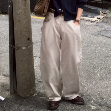 【Metanoia】韓製🇰🇷 卡其寬鬆落地褲