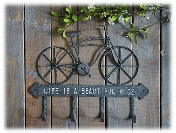 鐵質古舊自行車掛鉤  墻飾 法式鄉村 1入