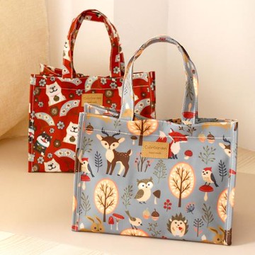 出口韓國防水牛津布小動物卡通可愛手提小拎包飯盒包便當包逛街包