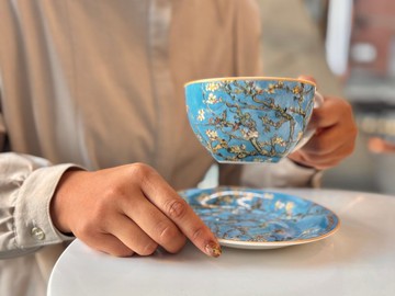 Carmani 梵谷藝術系列 夜間咖啡館 杏花 星夜 杯碟組