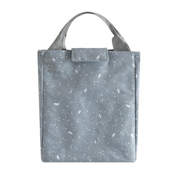 E.City 新款棉麻文青風手提保溫保冷袋 棉麻+保溫鋁膜  24 x 20 x 17cm  落雪灰  1個