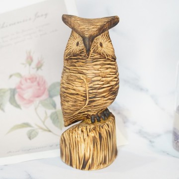 肖楠高角鴞木雕貓頭鷹-原創