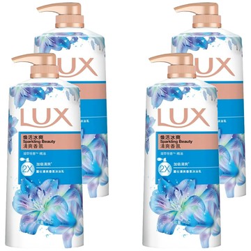 LUX 麗仕 清爽香氛沐浴乳 煥活冰爽 國際香氛大師調配 蘊含薄荷香氛 加拿大冰河泥  1L  4瓶