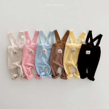 Oottbebe 小熊彈性寶寶吊帶褲【現貨】嬰兒長褲 新生兒 連身褲 嬰兒衣服 寶寶衣服 過年韓國童裝