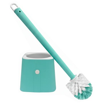 EASY CLEANER 家簡塵除 時尚輕巧馬桶刷 雙色刷毛 緊密濃 柔軟堅韌 耐用不掉毛 附清潔夾 瀝水孔設計  1支